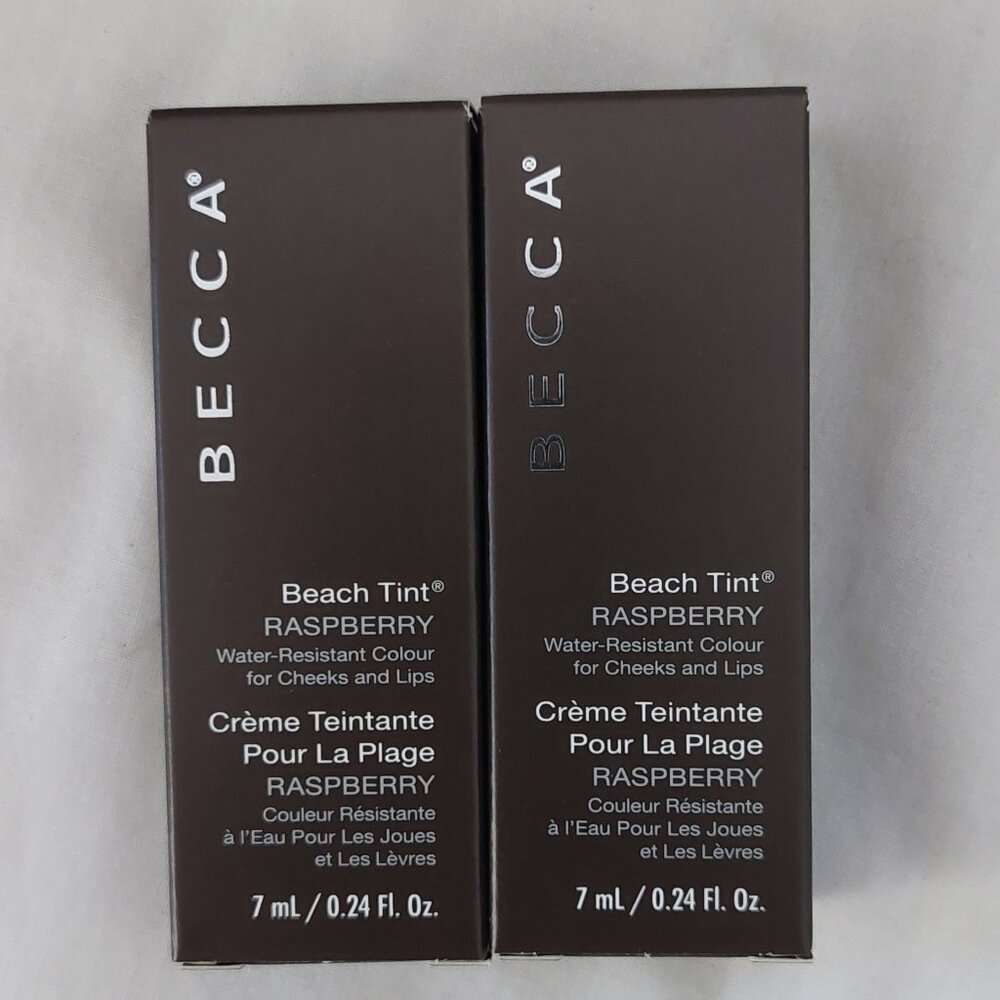 2 Becca beach tint water resistant colour for cheeks and lips raspberry